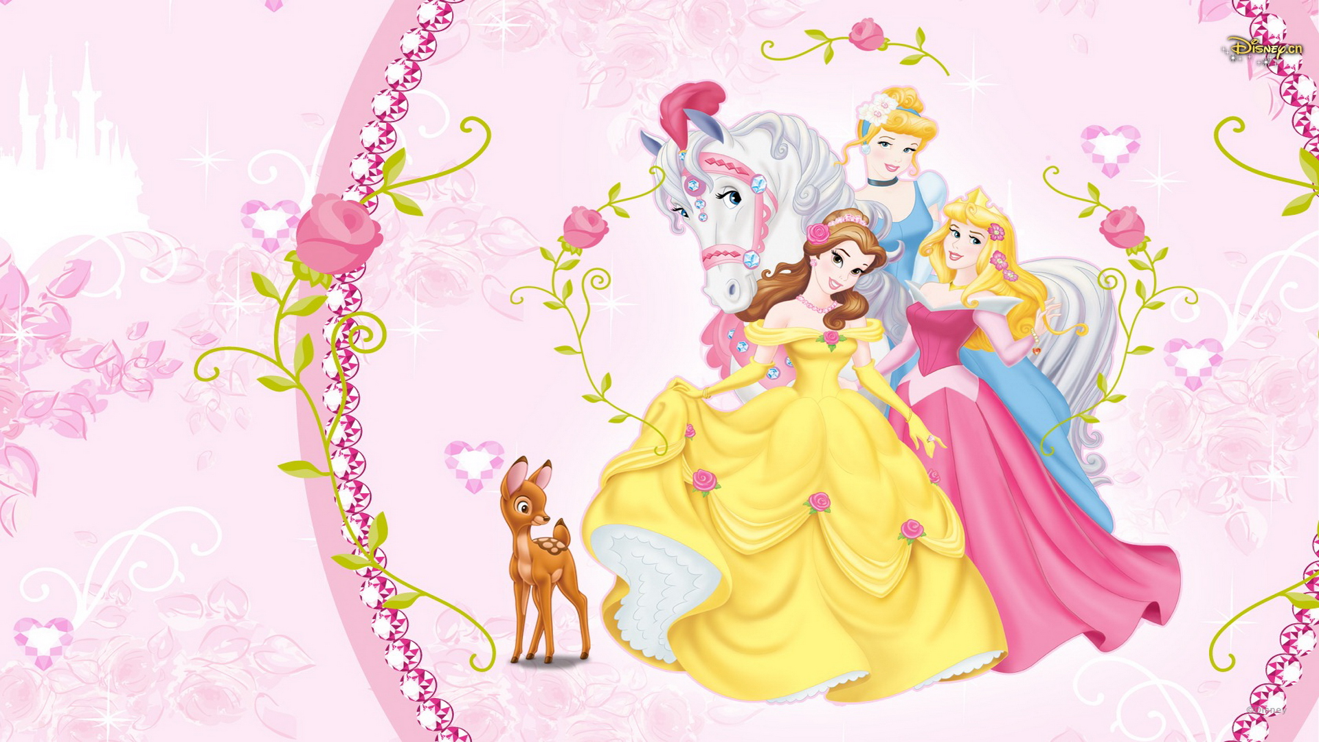 cartoon disney princesses wallpaper