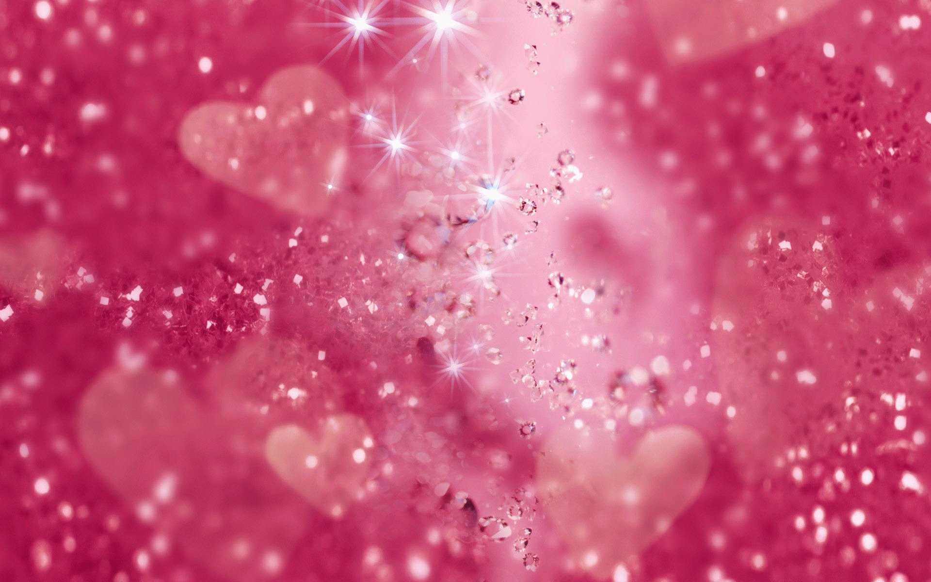 Pink Glitter Diamond Hearts