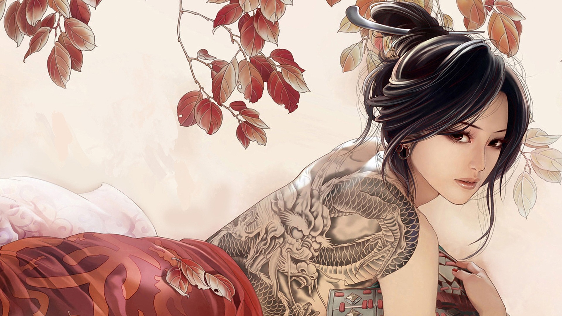 Download free Vibrant Japanese Dragon Tattoo Design Wallpaper -  MrWallpaper.com